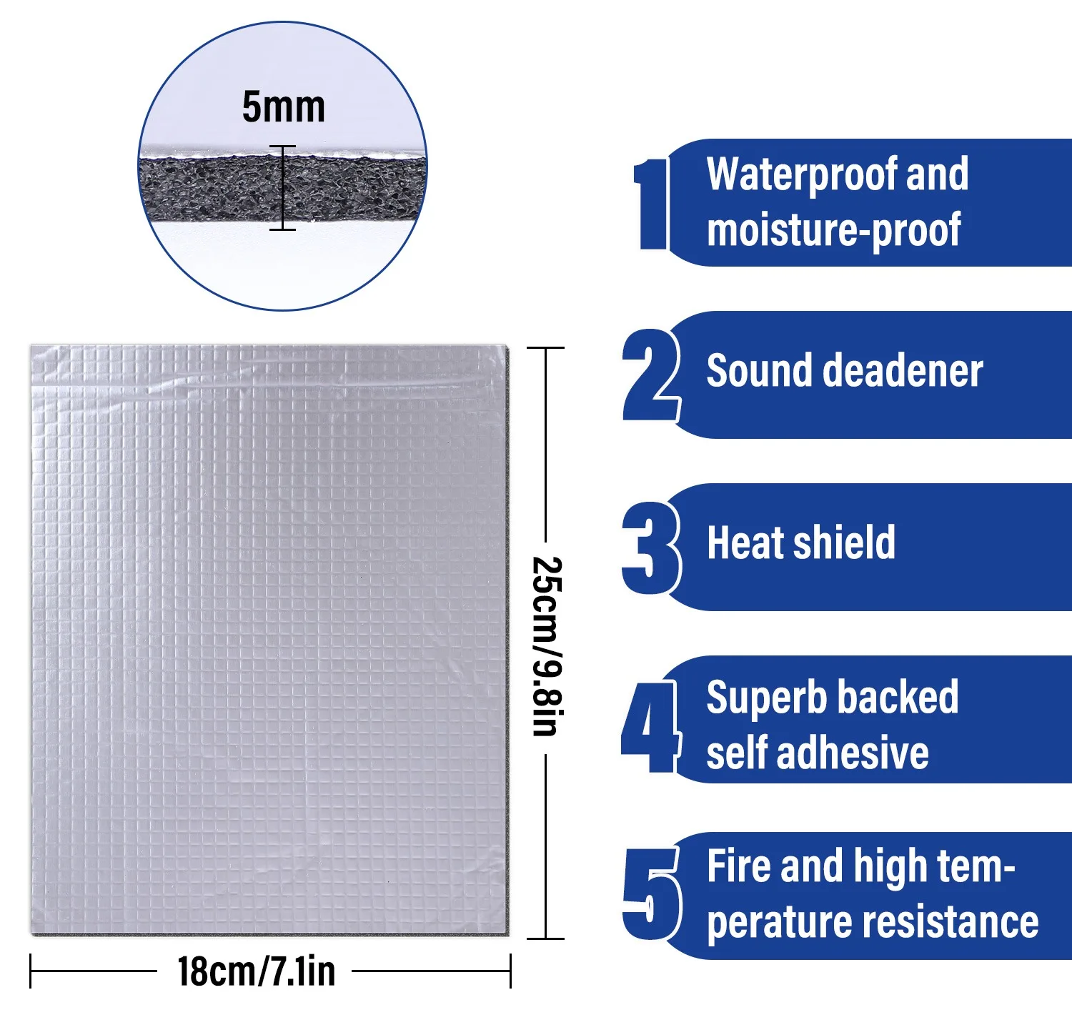 Automotive Sound Deadening Mat, Heat Insulation, Adhesive