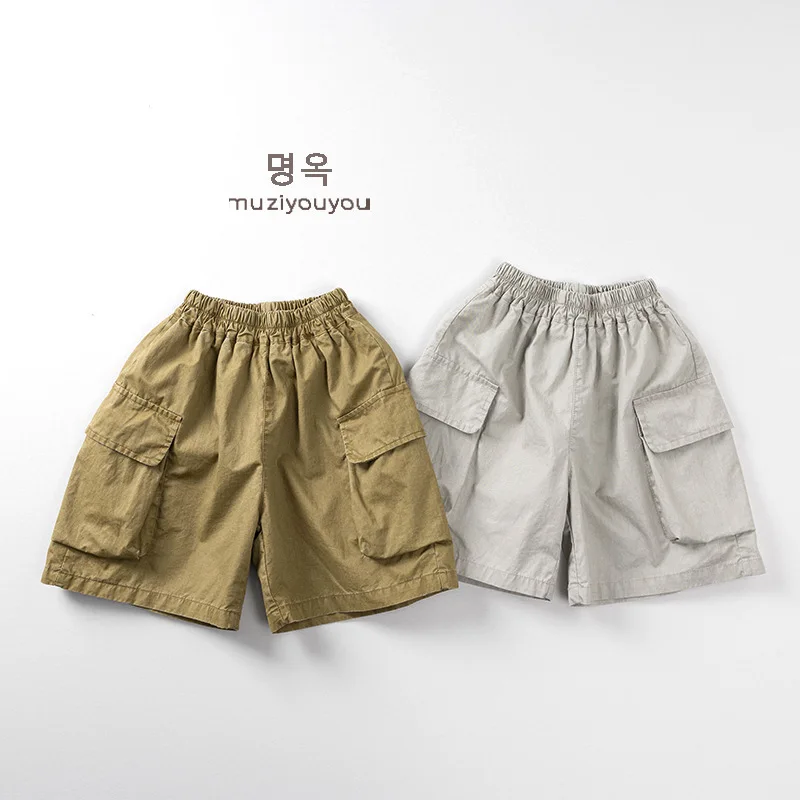 Children's Workwear Shorts 2025 Summer New Item for Boys and Girls, Baby Outdoor Five Inch Shorts, Children's Clothing
