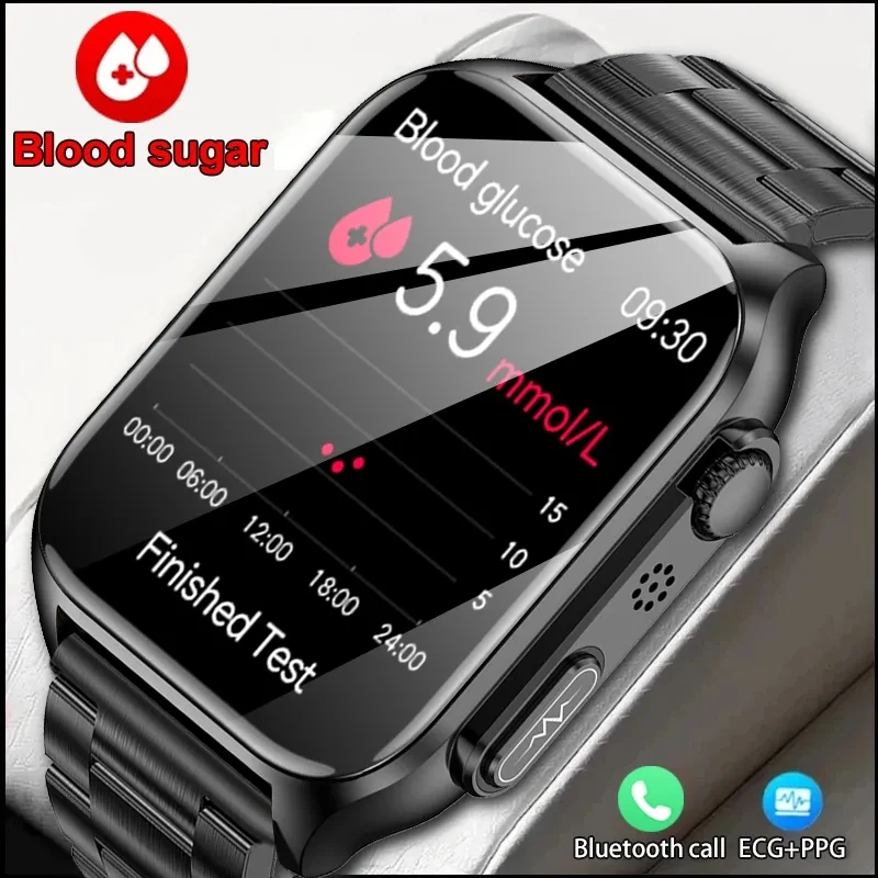 

ECG+PPG Smart Watch Men Bluetooth Call Clock Heart Rate Blood Pressure Blood Oxygen Health Blood sugar Monitoring Smart Watches