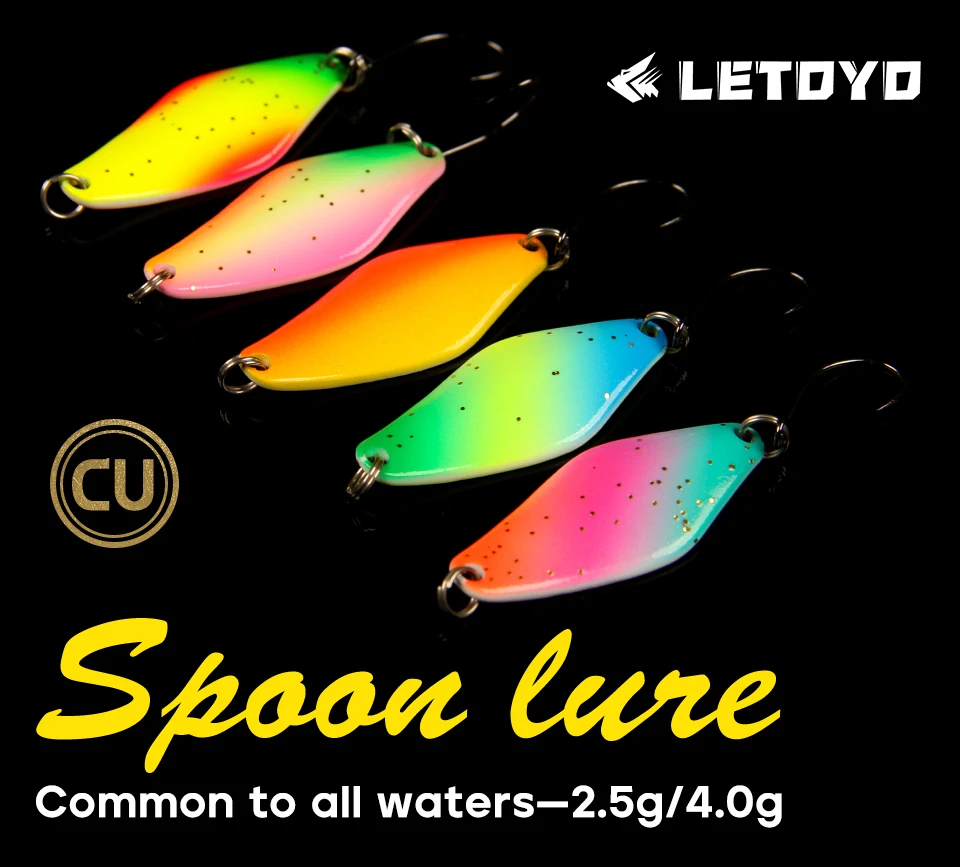 LETOYO 2,5g 4g Rhombus Löffel Köder UV Leuchtende Spinner Köder Löffel Angeln Köder Bereich Forelle Forellen Löffel Jigspinner Barsch Köder – Detail 3