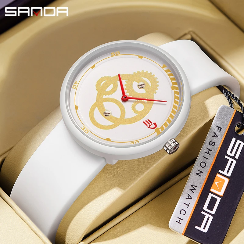 SANDA Watch Men Women Sport Original Man Lady Quartz Wristwatch 50m Waterproof Fashion Simple Thin Male Female Cool Clock 3216