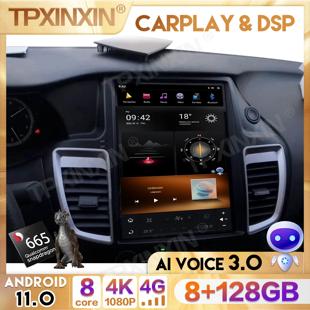 

Tesla Style Android 11 Car Radio For Honda ACCORD 9 2012-2018 Multimedia Video Player 2 Din GPS Navigation Carplay DVD Head unit