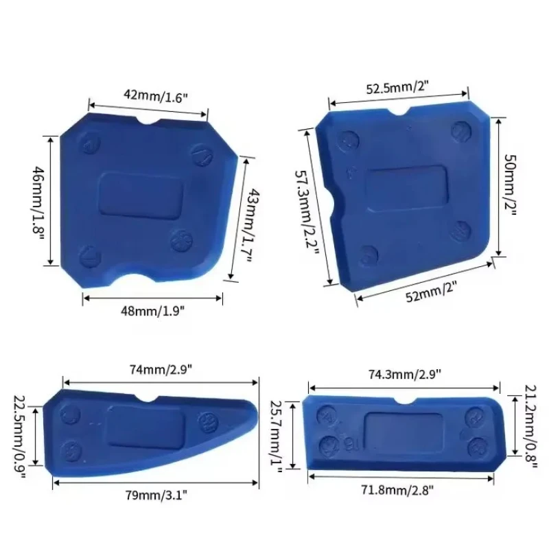 4-Piece Silicone Pumping Tool Set: Versatile, Easy-to-Clean, Professional Sealant Spreader