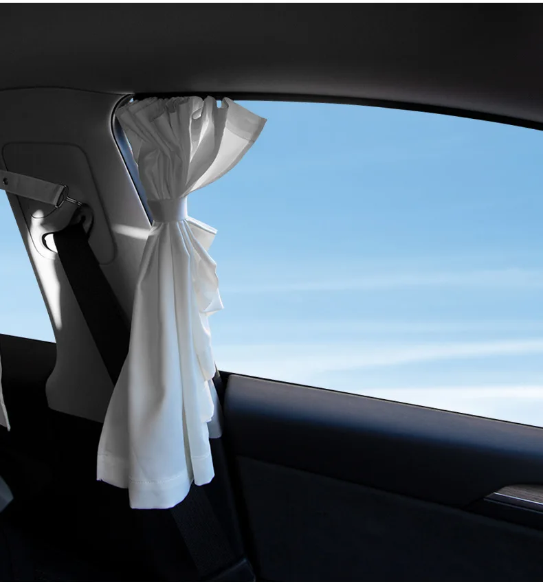 For Tesla Model Y 2020-2025 ice crystals Side Window Privacy Trim Sunshade Car F