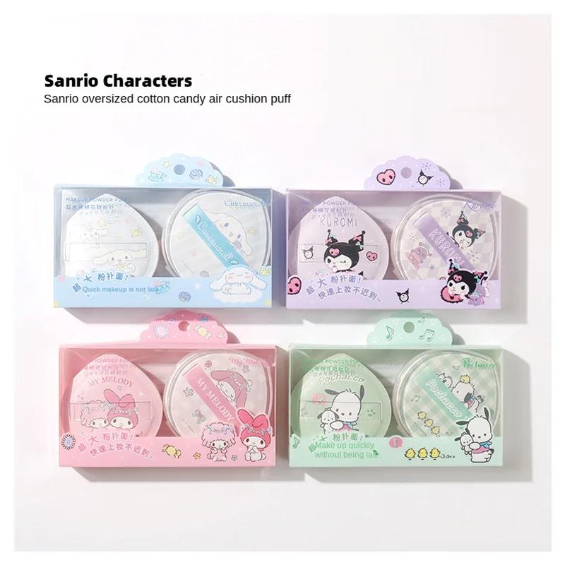

Anime Cartoon Sanrioed Series Powder Puff Set Kawaii My Melody Cinnamoroll Kuromi Pochacco Makeup Tool Powder Puff 2pcs/1box
