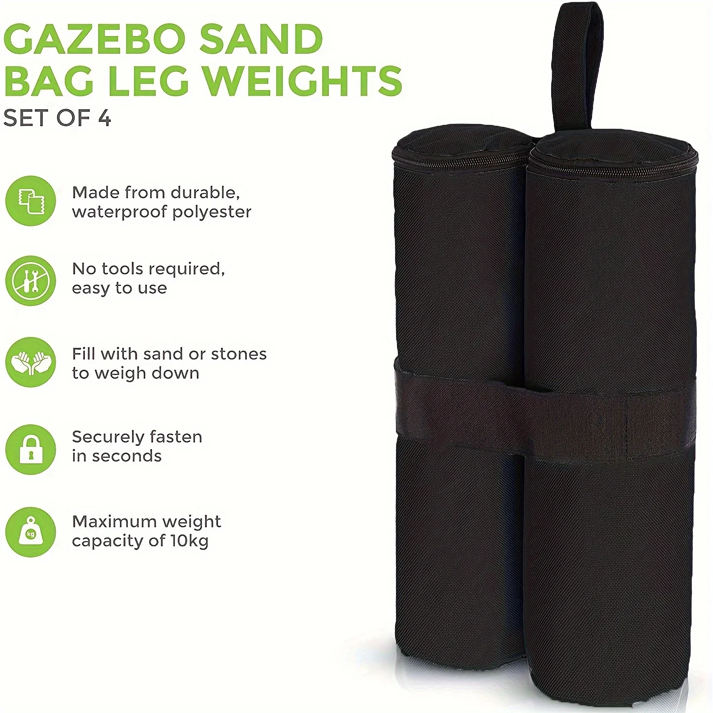 Awnings,tents,trampolines,canopy sandbags,outdoor advertising kiosks,double barrel fixed sandbags with weights,600D PVC, 1 piece