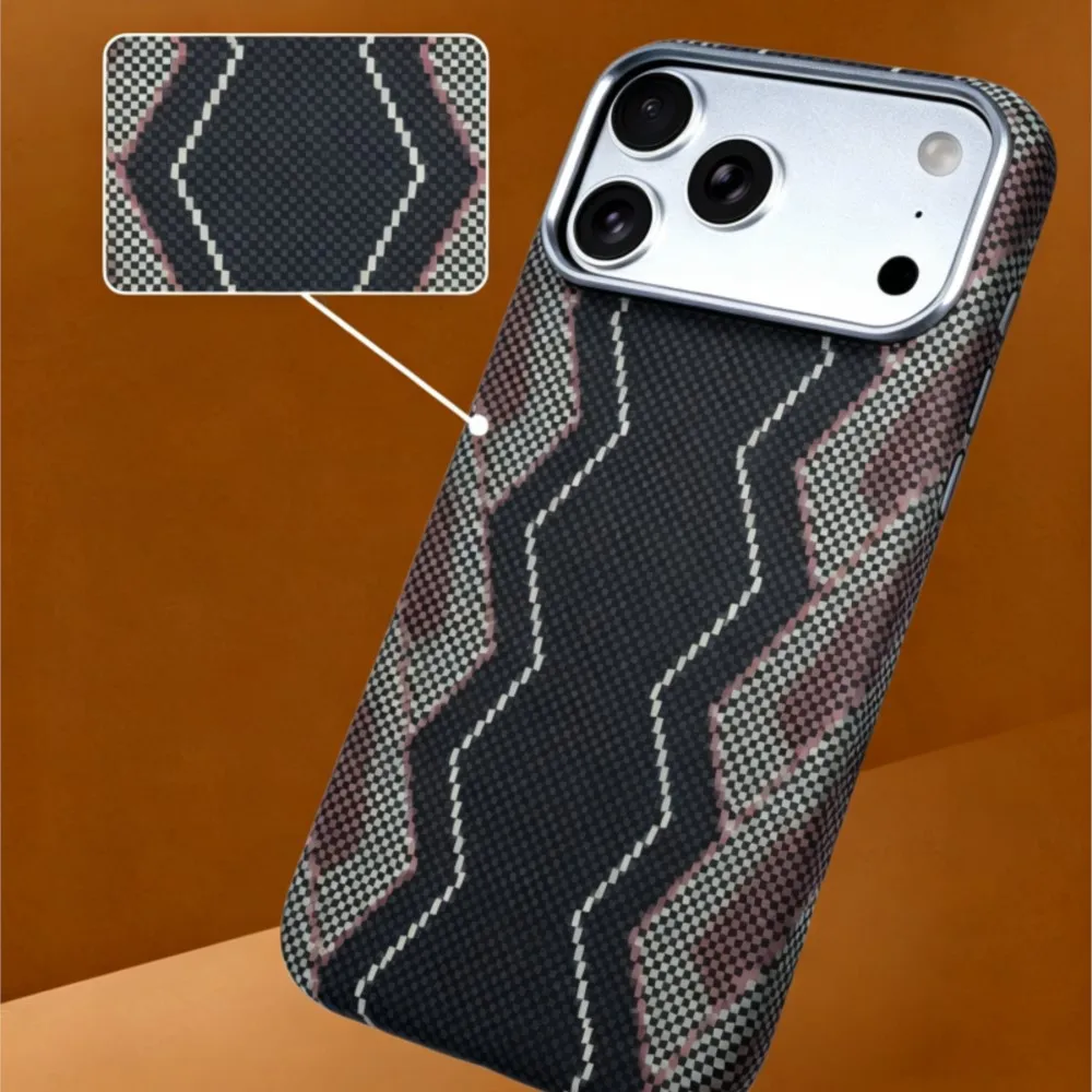 Premium Kevlar Carbon Fiber Magnetic Case - Shockproof Wireless Charging Cover
