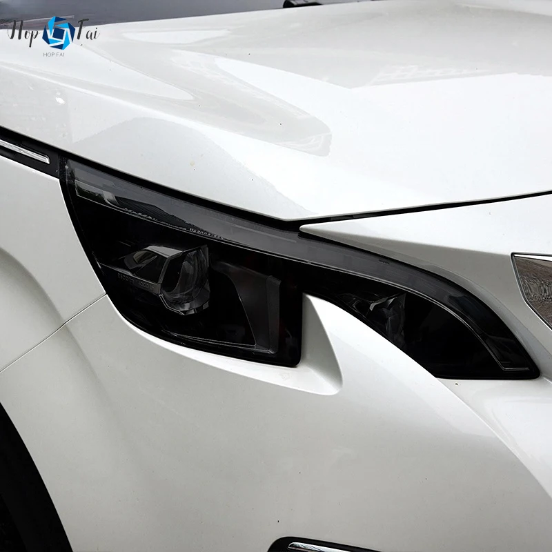 

Car Headlight Protective Film Headlamp Restoration Transparent Black TPU Sticker For Peugeot 5008 2018 2019 2020 Accessories