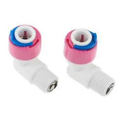 Dual Pack 1/4 Hose Elbow Check Valve Quick Coupling for Reverse Osmosis Systems