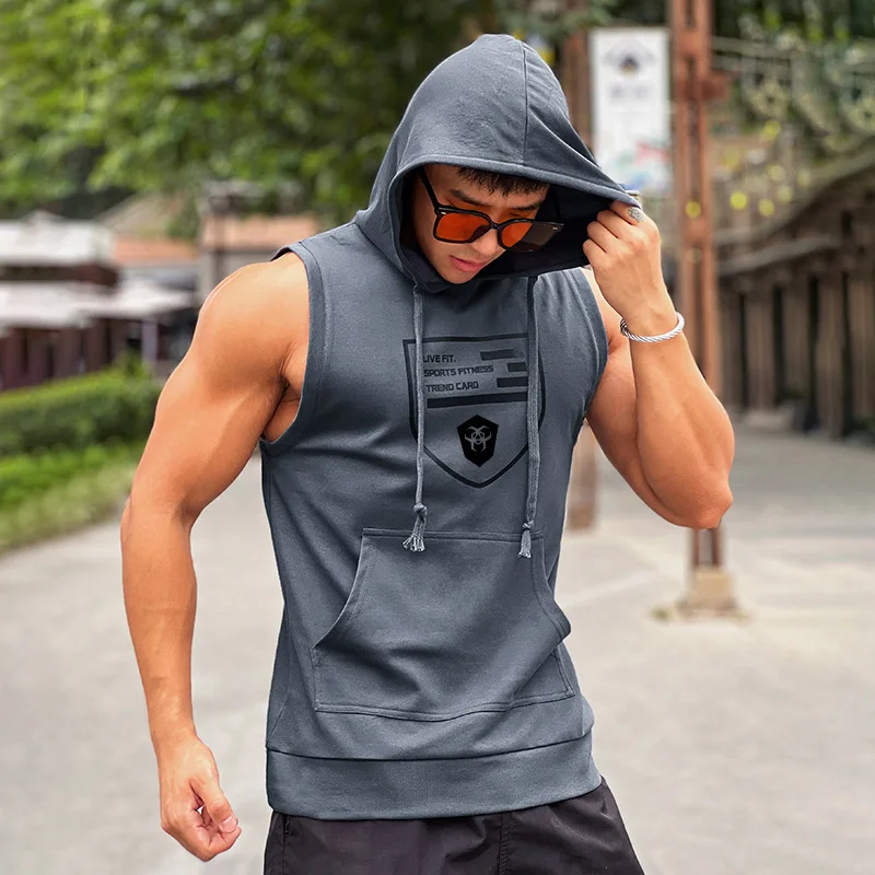 Coofandy Gym Sports Sleeveless Hoodies For Men, Muscle Shirts