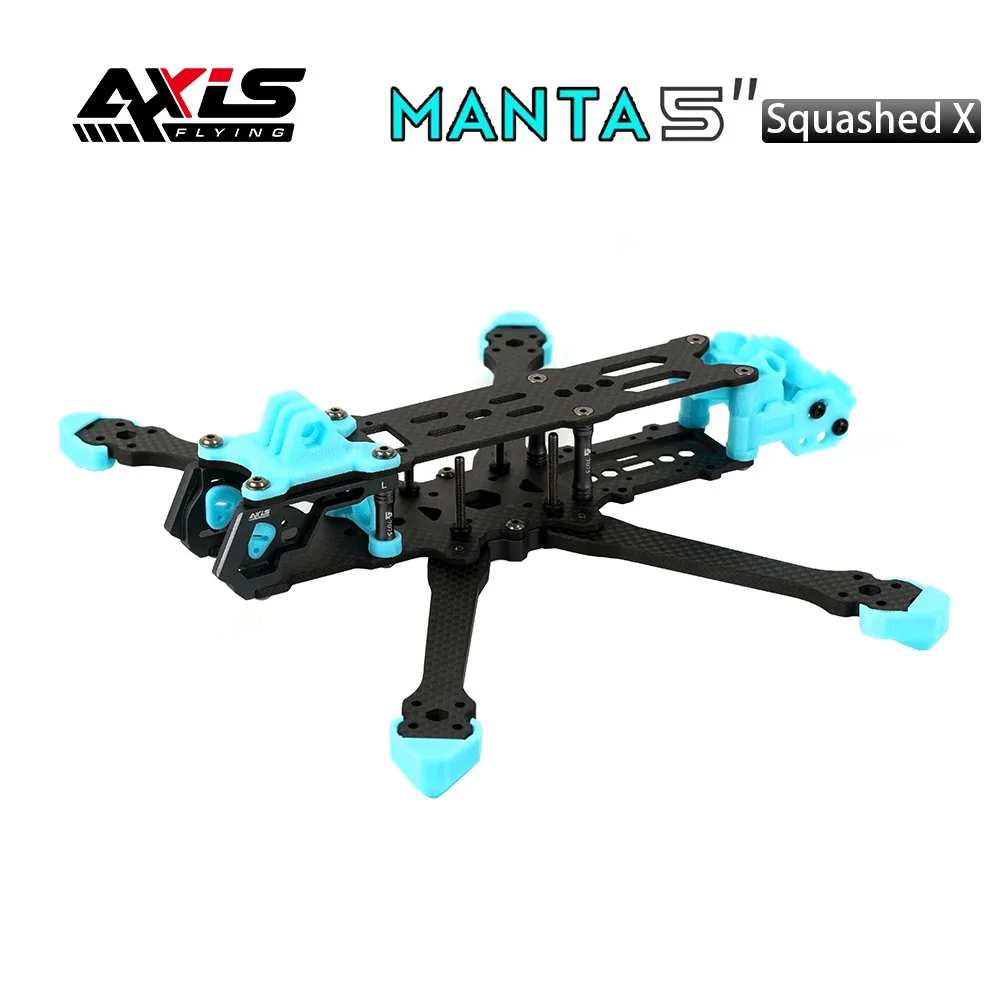 

Axisflying MANTA5" / 5 inch FPV Drone Frame Squashed X Frame Kit Freestyle Cinematic Drone