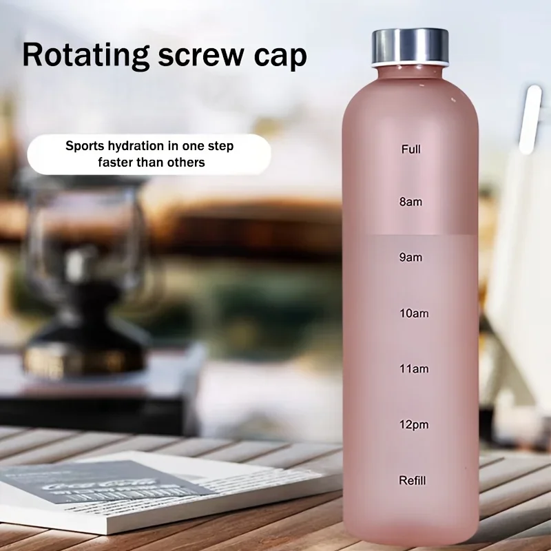 1000ml/33.82oz Portable Sports Water Cup Schedule Mark Solid Color Bottle GYM Camping Hiking School sports water bottle portable water bottle portable water jug sports water bag