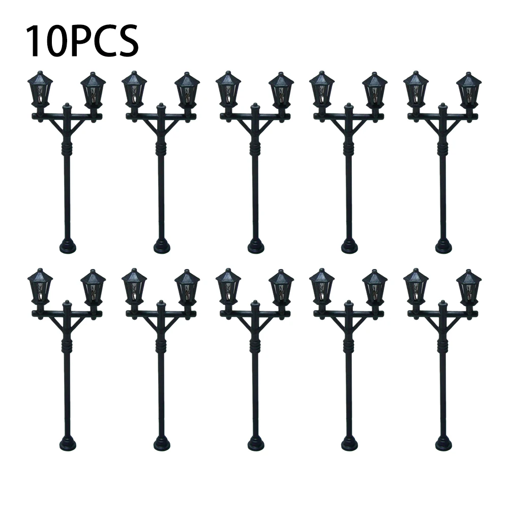 

10Pcs Model Street Lights Scale 1:100 Railway LED Lamppost Patio Mini Garden Lamps For Sand Table Model Lamp Post