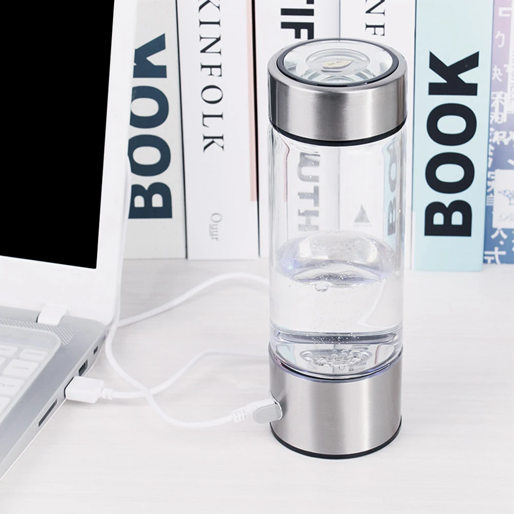 

Hydrogen Water Bottle Rechargeable Hydrogen Rich Water Generator Hydrogen Rich Water Glass Health Cup for Home Office Travel