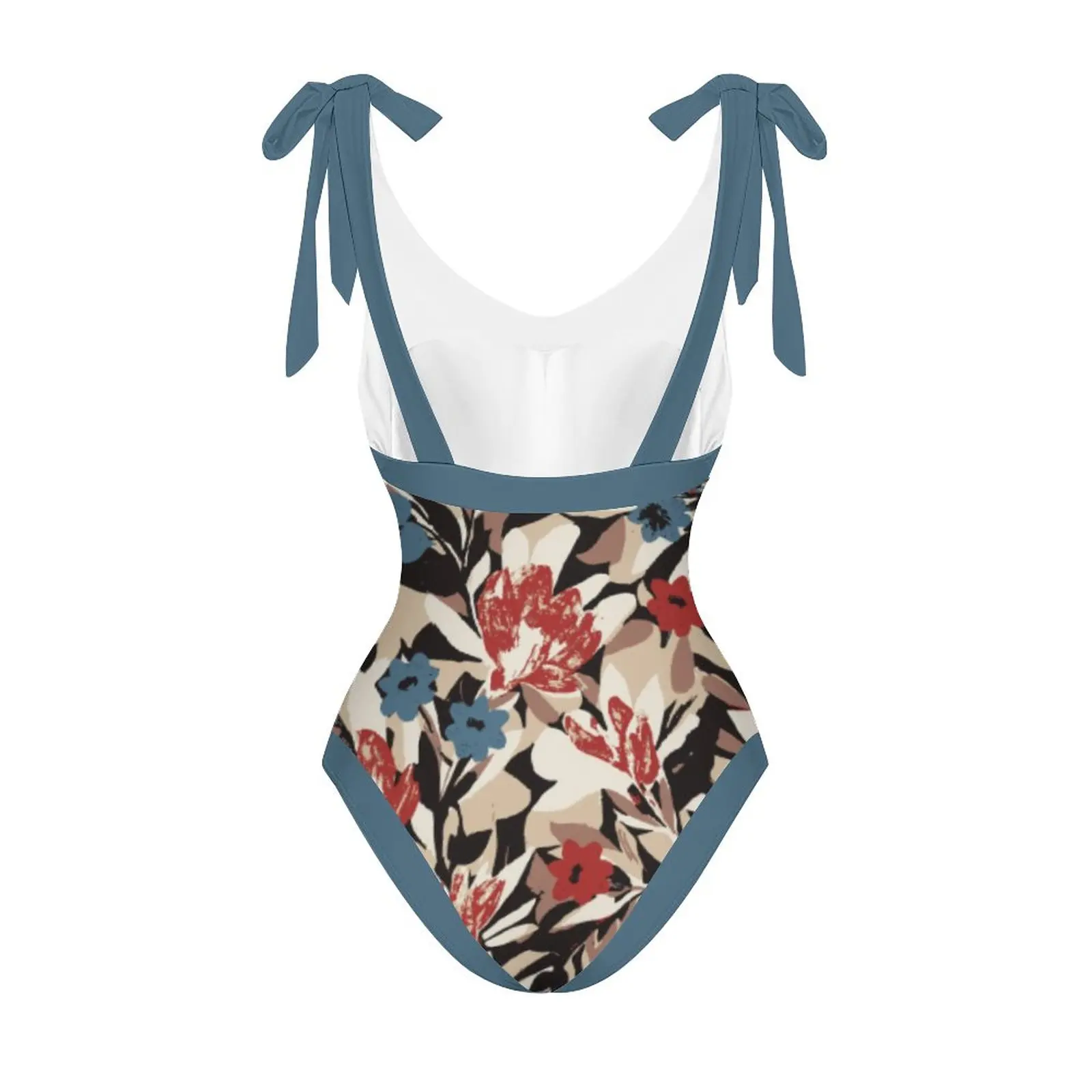 V Neck Women's Swimwear One Piece Swimsuit and Cover Up Floral Print Beach Wear Backless Bathing Suits New Sexy Fashion 2023