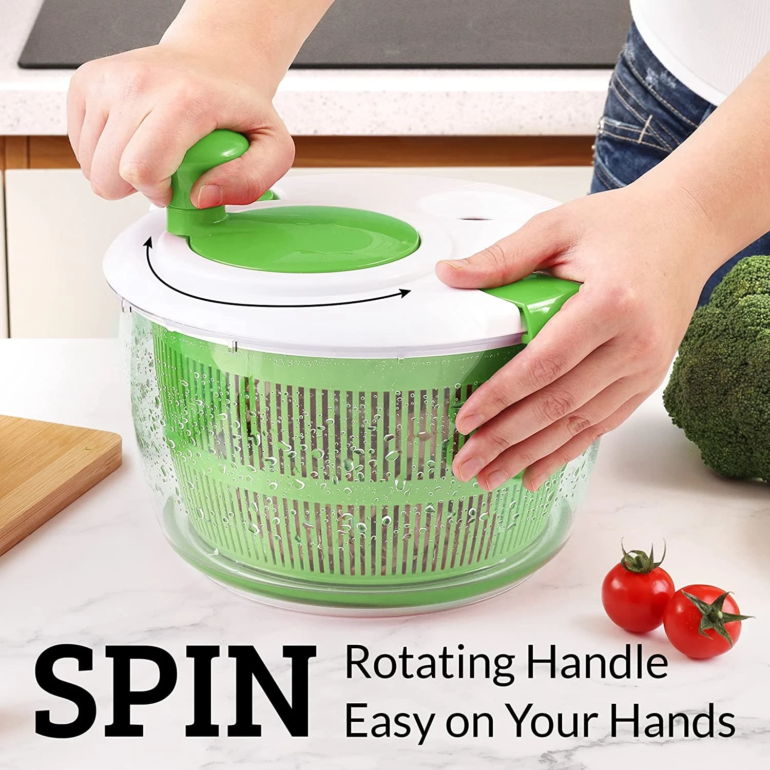 Salad Spinner Vegetables Salad Spinner Lettuce Leaf Vegetable Centrifuge Greens Washer Dryer Drainer Crisper Strainer For Washing Drying Leafy