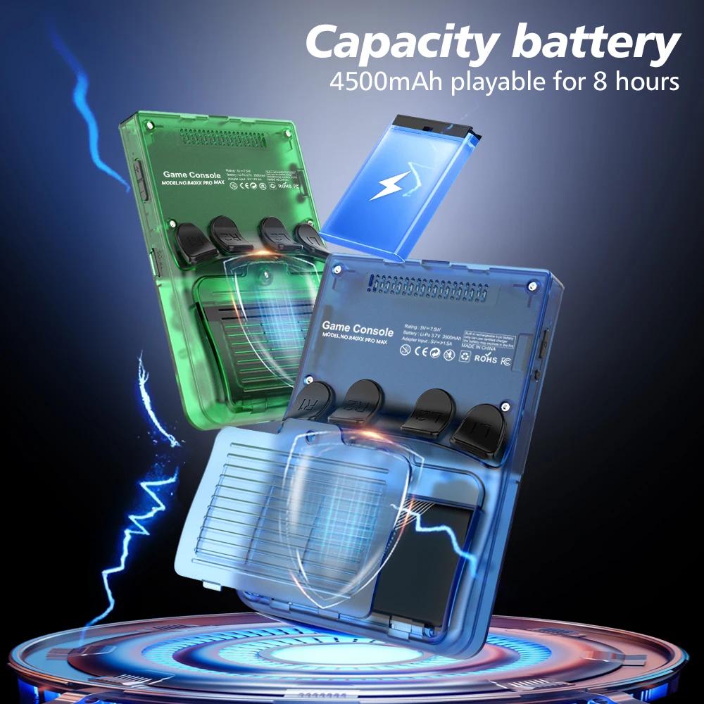 2026 R40XX pro max Retro Handheld Console 4.2 Inch HD IPS Screen, Built-in WiFi Portable Video Player, Classic Games