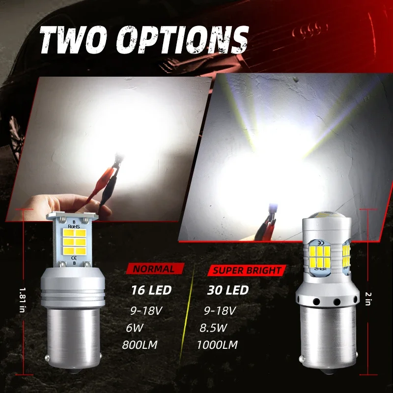 BAY9S H21W High Power LED Canbus achteruitrijverlichting (set) - Achteruitrijverlichting - : LED en Xenon verlichting voor auto's, motoren, scooters