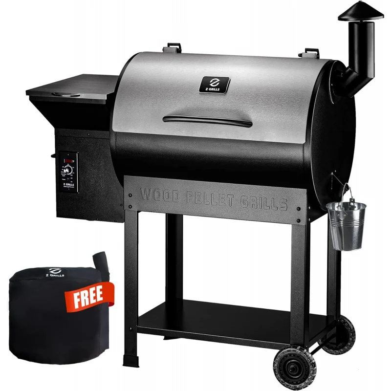 

Z GRILLS Wood Pellet Smoker Grill, 8 in 1 BBQ Grill with Auto Temperature Control, 697 sq in Cooking Area for Backyard, Patio on