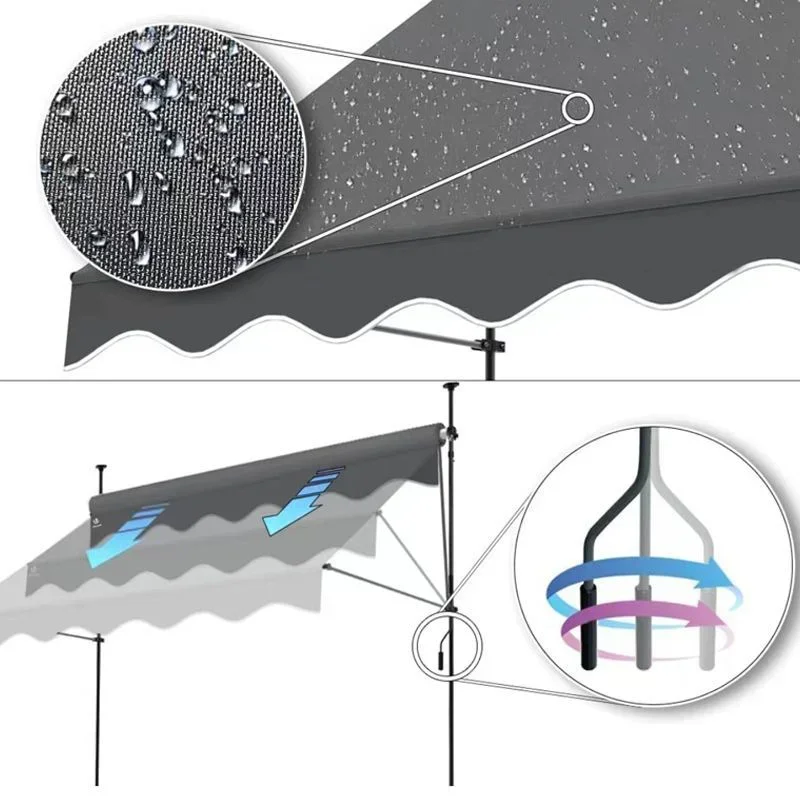 Awning Folding and Telescoping Canopy Rainproof Eaves Balcony Courtyard Household Rainproof and Sunscreen Tent Canopy Tent