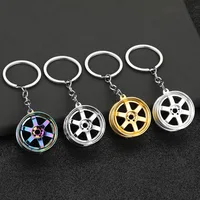 Creative Gear Head Keychain Speed Gearbox Keyring for Car Key Turbo Hub Brake Disc Pendant Shock Absorber Keys Holder Chain Ring 4