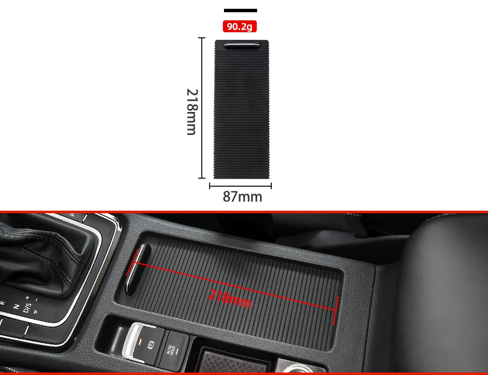 Neue schwarze Mittelkonsole Trinkwasser-Becherhalter-Abdeckung Zugvorhangverkleidung für VW Golf 7 7,5 GTI GTE GTD MK7 R-Line 2013–2021 – Detail 5