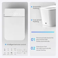 Smart Toilet, Tankless Toilet with Foot Touching Lid Opening, Auto Lid Closing and Flushing, Digital Display, Toilet Smart 2
