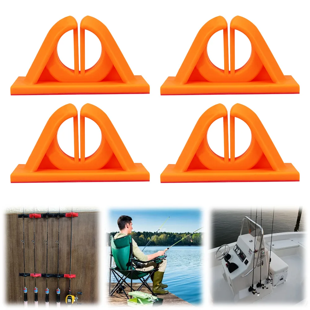 4Pcs Fishing Rod Holder Wall Mounted Fishing Rod Clip Fishing Pole Holder Clip Storage Rack for Wall and Garage Storage