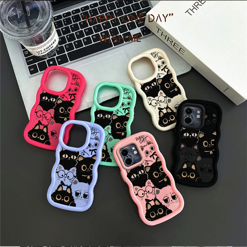 Smart 9 Six Cats Wavy Silicone Phone Case Cover