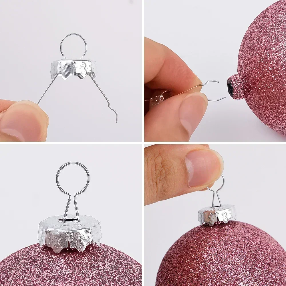 50 Gorros Metálicos Para Bolas De Navidad – Colores Oro/Plata, Tapas Con Gancho Para Adornos DIY