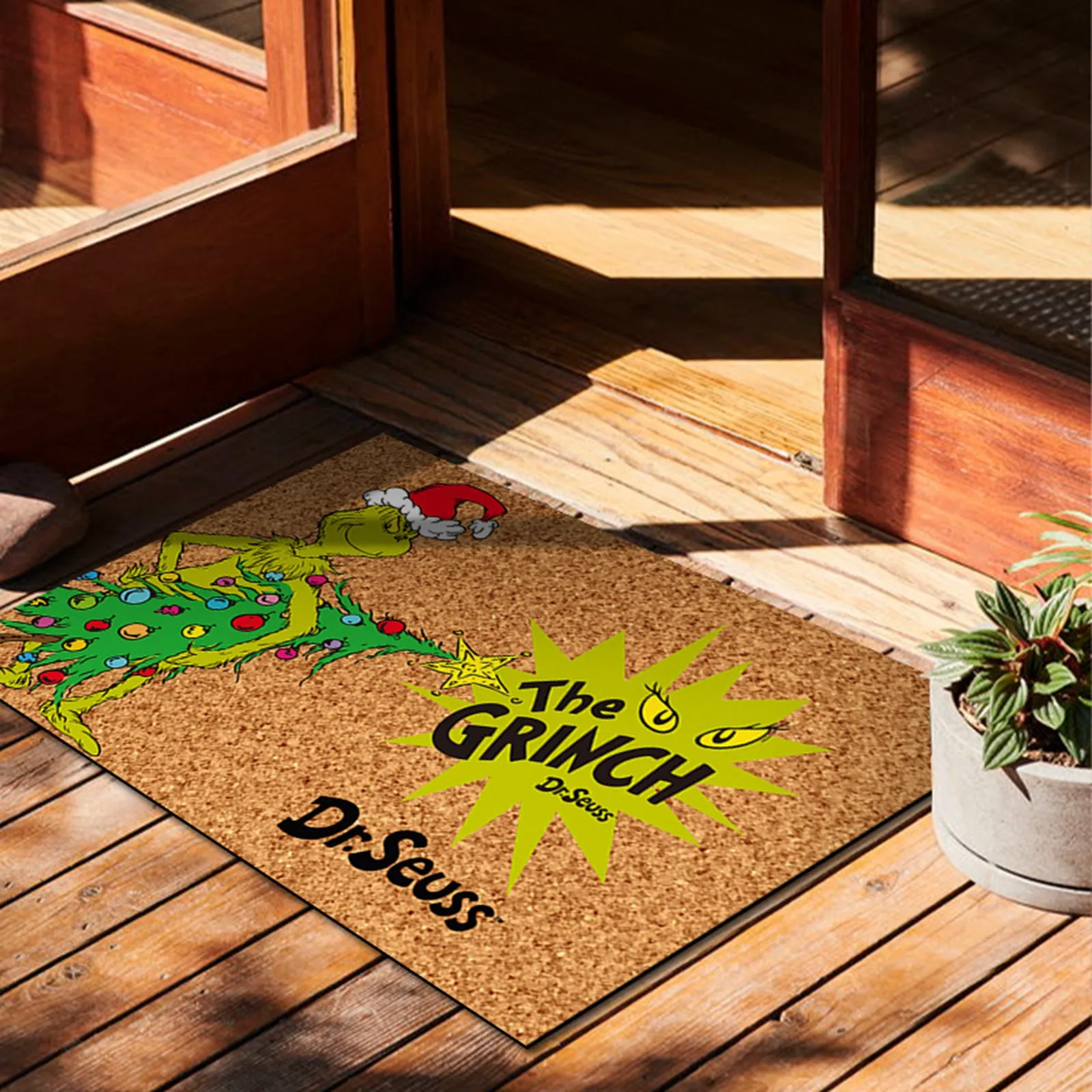 Christmas Door Mat Outdoor Welcome Mat Front Door Entryway Christmas Carpet Funny Mats Anti-Slip Rug Decorations
