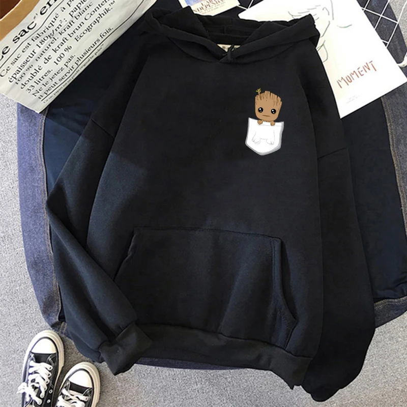 thumbnail image 1 of Sudadera con capucha De Groot para hombre y mujer, suéter Unisex con estampado de Héroe de película, de gran tamaño, de alta calidad, 1 of 5