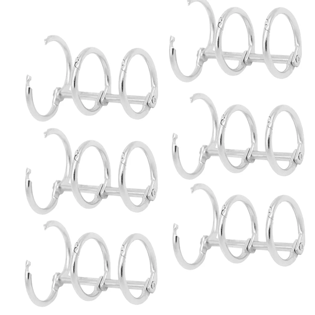 6Pcs Nickel Color Iron Material Binder Rings For Office School Use Loose Leaf Three Hole Metal Diy Book Binding Combs