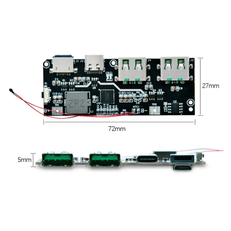 고속 충전 파워 뱅크 모듈 22.5W 5포트 QC4 PD3.0 양방향 퀵차지 모바일 전원 공급 회로 기판