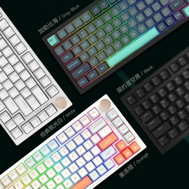 Teclado Mecânico Hotswap sem Fio pc Gaming Acessório Vngn 75 Pro 82 Chaves Tri-mode Bluetooth 2.4g Presentes - Imagem 5