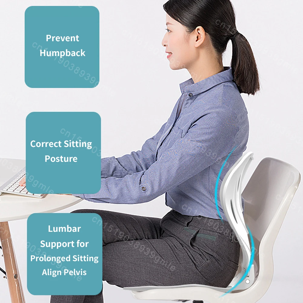 Folding Seat Cushion Sitting Posture Correction Chair Bed Cushion Back Lumbar Support for Kids Adults Office Back Pain Relief 4