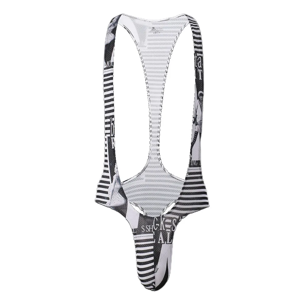 Men Jumpsuits Wrestling Singlet Bodysuit Jockstrap Backless Leotard Underwear Gay Sexy Bodysuit Erotic Briefs Penis Pouch Thong