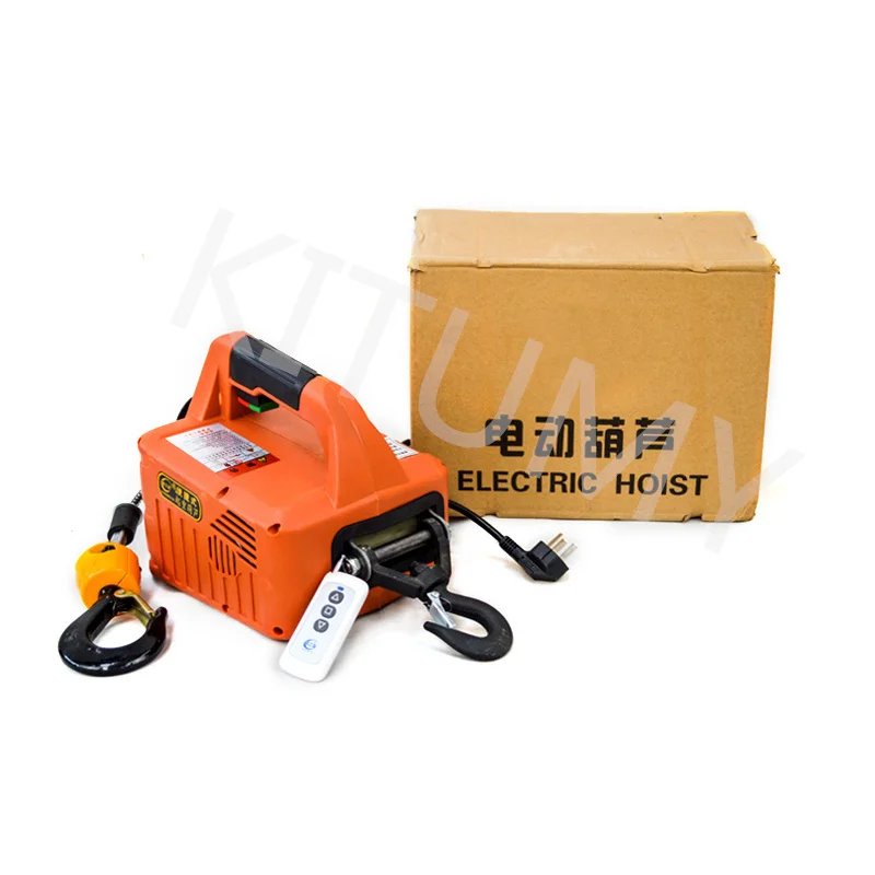 500KG 220V Load Portable Electric Winch Traction Hoist Manual/Remote Control/Wire Control Electric Hoist  Hoist Lifting Tool