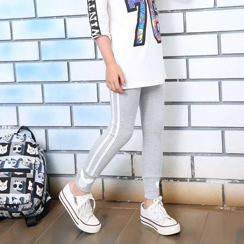 girls pants girls trousers kids pants Spring Autumn Cotton Girls Leggings Vertical Stripe Toddler Kids Sport Pants For 3-9Years