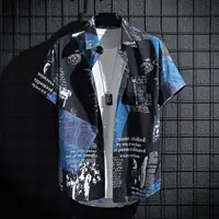 Chemises imprimées à manches courtes pour hommes, haut de plage fin, loisirs en bord de mer, vêtements essentiels pour hommes 2