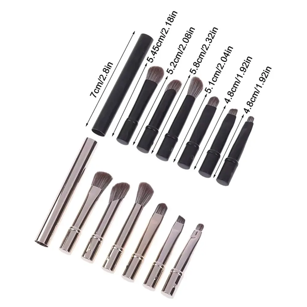 1 Set 6 In 1 Mini Makeup Brushes Set Detachable Travel Contour Concealer Brush Eyeshadow Brushes Double Ended Makeup Brushes