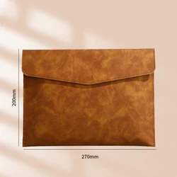Vintage Leather Document Storage Briefcase - Simple, Waterproof, and Spacious Business Bag (Brown)
