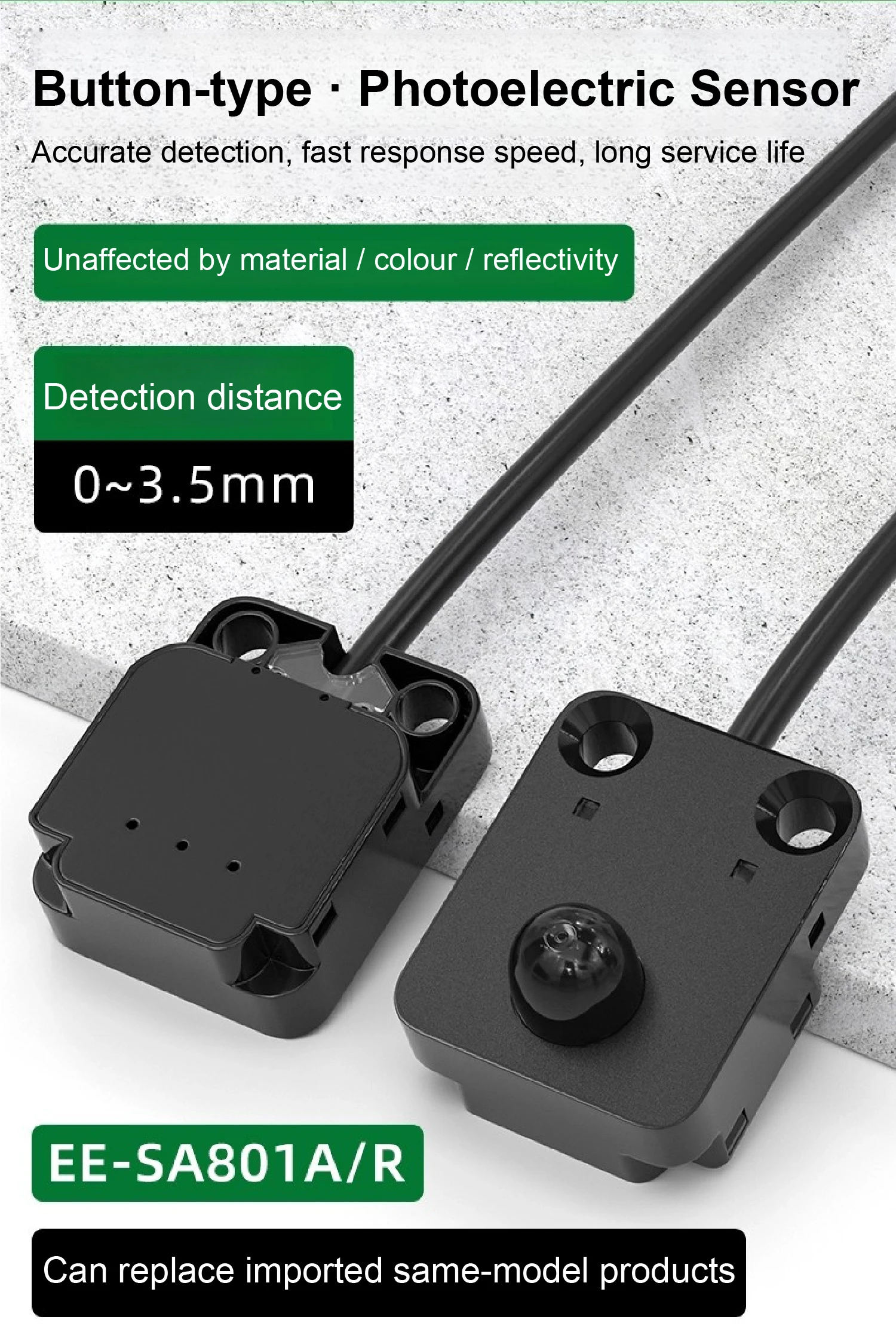 SA801 Photoelectric Limit Switch Button Type Optical Sensor for Automation Equip