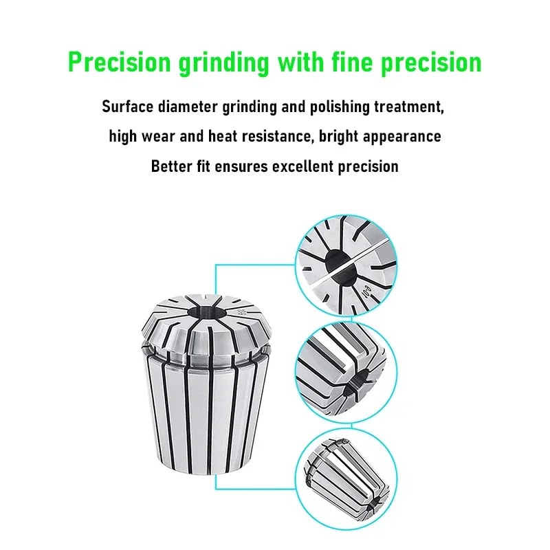 1PC ER50 ER40 ER32 ER25 AAA/UP High Precision 0.003mm Spring Collet Suitable Engraving Machine Spindle CNC Machining Center spring collet tool holder collet chuck spring collet chuck engraving collet chuck