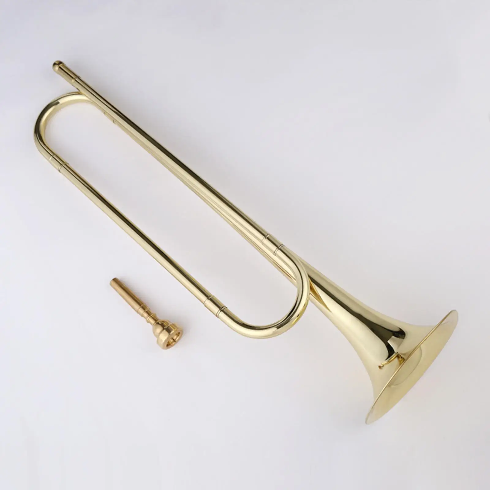 Bugle Brass Instrument Portable Brass Blowing Bugle for Beginner Band Adults