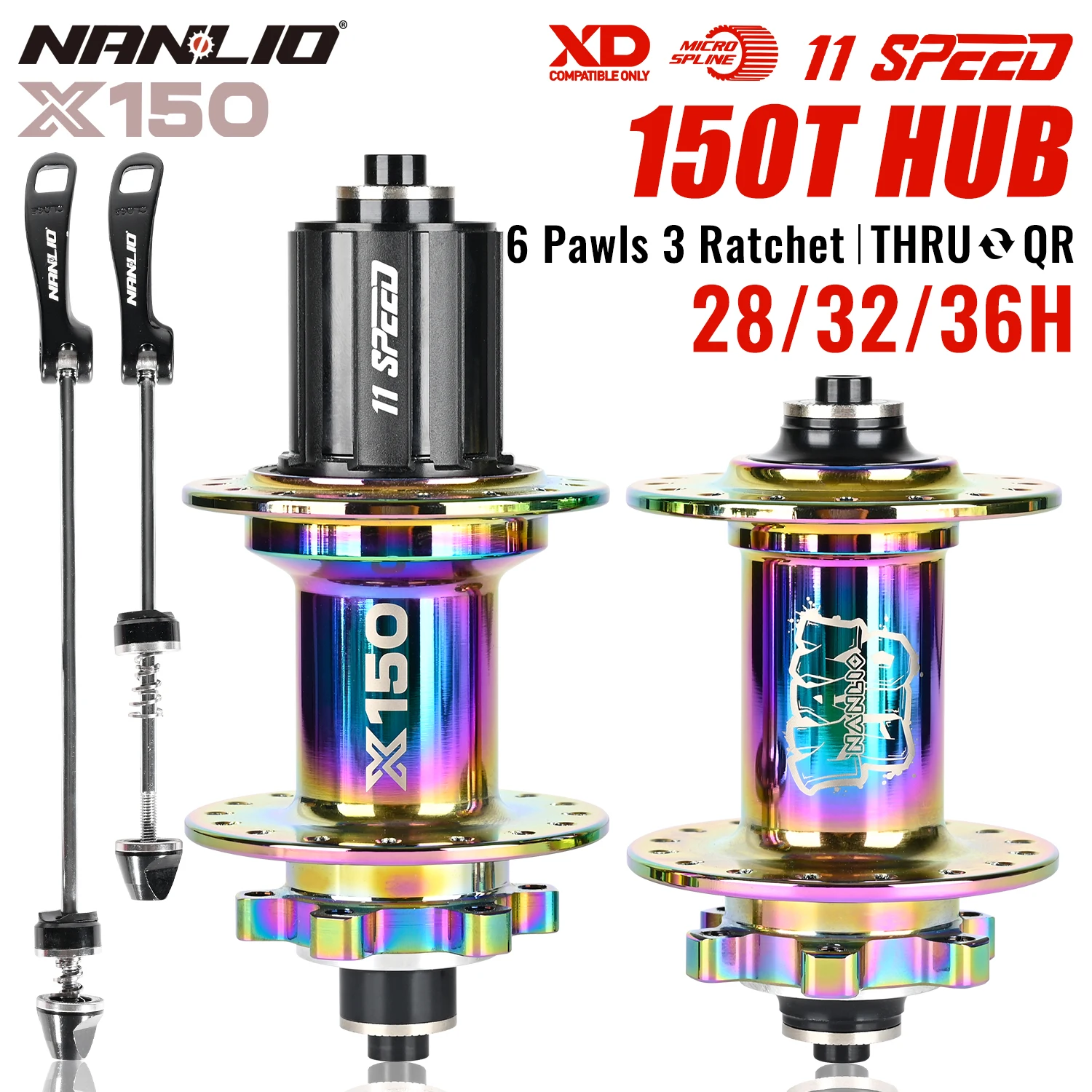 NanLio X150 MTB Bicycle Hubs Noise Big Sound Hub 6 Pawls 3 Tooth