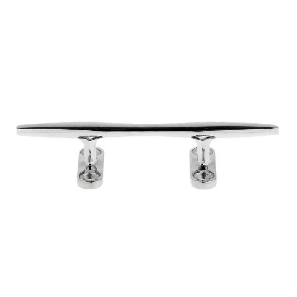 

Marine 6" High Polished Stainless Steel Open Base Cleat Boat Mooring Hardware