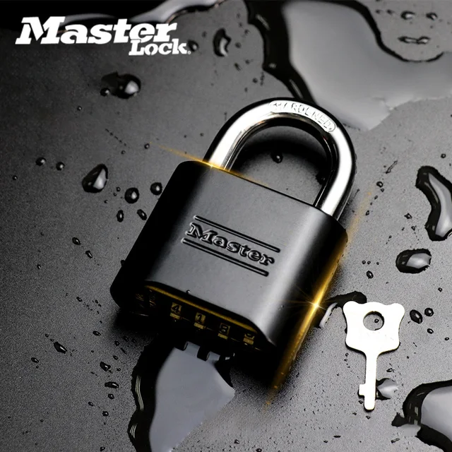 Master Lock 4-Digit Number Combination Password Lock Waterproof Suitable for Indoor Outdoor Fence Door Sturdy Padlock Code Locks 1