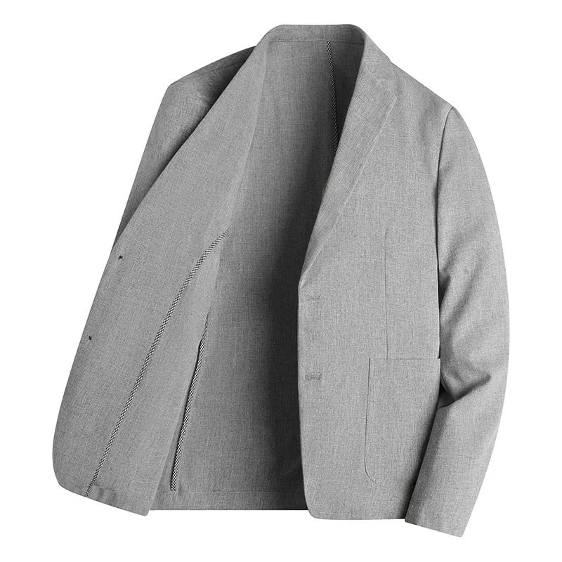 Summer Ice Silk Blazers Elasticity Men's Thin Windbreak Classic Solid Color Casual Business Suit Jackets Office Social Coat