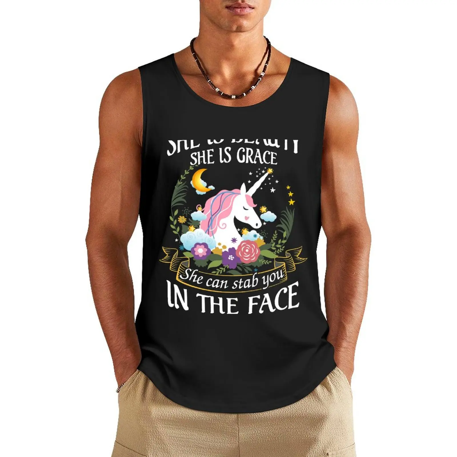 

Funny Unicorn Shirt Tank Top men clothings sports vest